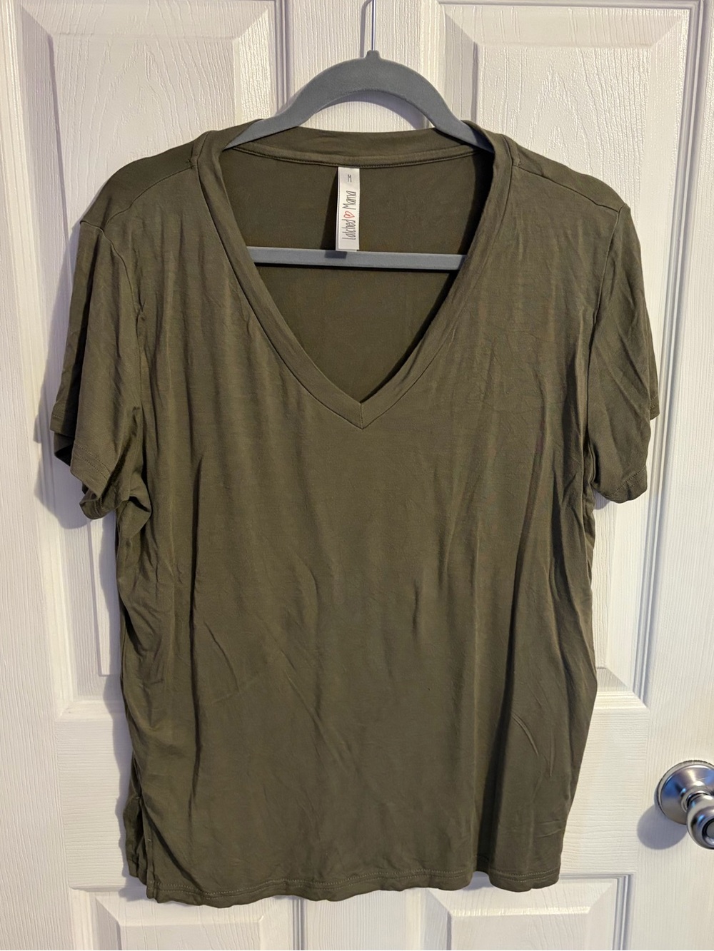 Latched Mama Green V-Neck Nursing T-Shirt